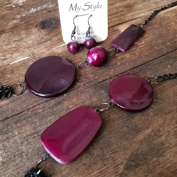 💜Vivacious Deep Violet Jewelry Set💜 - Picture 6 of 9